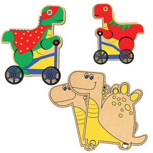 Zephyr Creative Factory - Art-O-Wheels - Roll into The World of Dinosaurs, Art and Craft Kit, Mess Free, Coloring & Painting Kit, Acrylic Painting for Girls and Boys Age 5+ Years