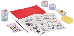 Play Craft Sparkling Temporary Tattoo Kit for Kids – DIY Set with 50+ Temporary Tatts, 12 Stencils, Body Glitter & Brush, Premium Craft Kit