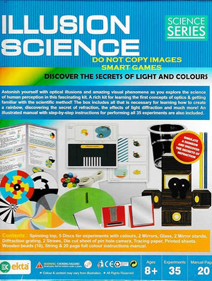 BKDT Marketing Educational Related Illusion Science kit Discover The Secrets of Light and Colours- Multi Color- 8+ Years, Birthday Gift for Boys & Girls - 35 Experiments- Raksha Bandhan Gifts