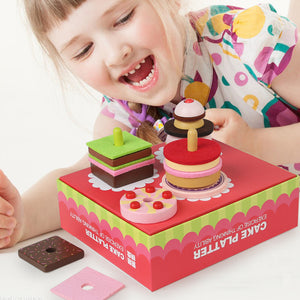 Kids Role Play Toy Wooden Playhouse Deluxe Chocolate Combo Toy Birthday Party Cake Set for Girls