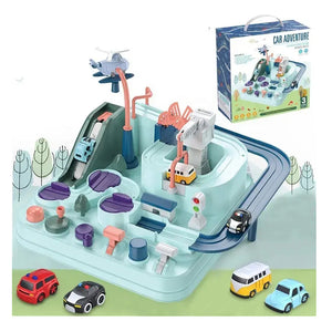 Samtoy 26CM 6 Button Educational Adventure Tracks Brain Game Kids Race Track Toys Car Adventure Toy With 4 Mini Cars