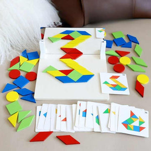 CPC CE Early Education Kids Wooden Geometric Matching Puzzle Diy Jigsaw Puzzle Brain Concentration Training Game Kids