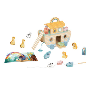 Hot Sales Toy Noah's Ark Game Animal Wooden Shape Sorter Educational Toy for Kids Learning