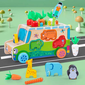 2025 Wholesale Multifunctional Radish Cart Activity Cube Shape Sorter Toys for Kids Montessori Early Education Toys