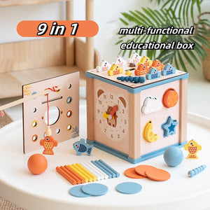 2024 New Products Wooden Multi-Functional Intelligence Busy Board Box Toys Montessori Early Educational Toys for Kids Boys Girls