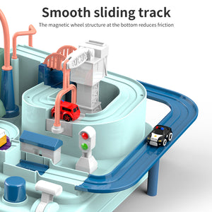 Samtoy 26CM 6 Button Educational Adventure Tracks Brain Game Kids Race Track Toys Car Adventure Toy With 4 Mini Cars