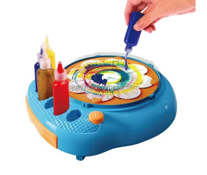 BJQ Unisex Kids Sensory Educational Art Painting Machine Set Colorful Spin Painting Machine & Drawing Toy Kit Made of Plastic