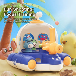 Children Toys Mini Pachinko Machine Catapult Marble Puzzle Shooting Board Game Sea Boat Shape Pinball Machine