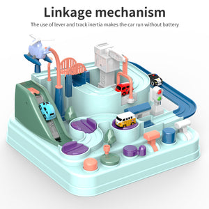 Samtoy 26CM 6 Button Educational Adventure Tracks Brain Game Kids Race Track Toys Car Adventure Toy With 4 Mini Cars