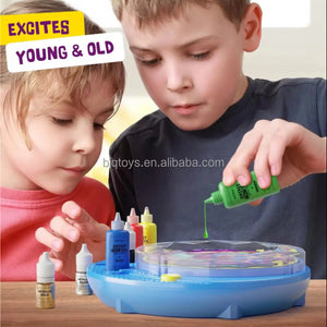 BJQ Unisex Kids Sensory Educational Art Painting Machine Set Colorful Spin Painting Machine & Drawing Toy Kit Made of Plastic
