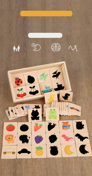 2025 Educational Toy Set for 2-7 Years Old Early Childhood Wooden Box Shadow Matching Shape Toy