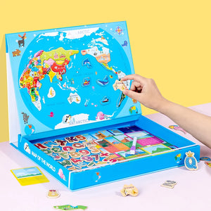 2024 New Arrival Custom Children Wooden World Map Jigsaw Puzzle Game Educational Geographic Cognition Toys for Kids