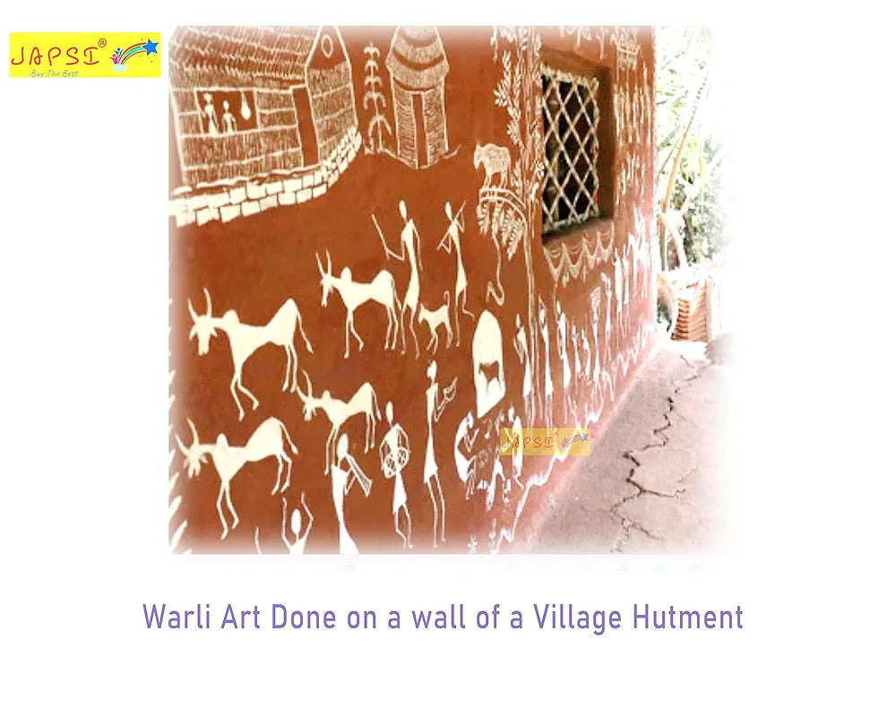 JAPSI Warli Art Painting Kit | Indian Art Forms Art and Craft DIY Kit | Ancient Indian Tribal Art Kit | Madhubani, Warli, Lippan, Mandala Arts | Great Learning Activity for Kids & Girls