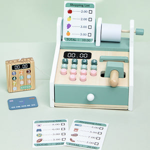 CE Certified Wooden Cash Register Set CPC Preschool Pretend Play Toys for Kids Toddlers Role Play Child Parent Interaction Game