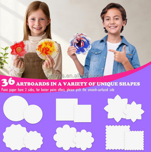 BJQ Unisex Kids Sensory Educational Art Painting Machine Set Colorful Spin Painting Machine & Drawing Toy Kit Made of Plastic