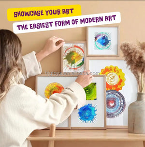 BJQ Unisex Kids Sensory Educational Art Painting Machine Set Colorful Spin Painting Machine & Drawing Toy Kit Made of Plastic