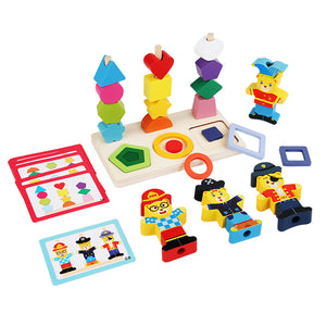 Ce Cpc Wooden Little Bear Shape Wrapped Montessori Early Education Shape Color Cognition Matching Enlightenment Toy For Children