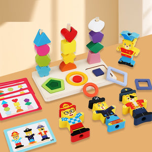 Ce Cpc Wooden Little Bear Shape Wrapped Montessori Early Education Shape Color Cognition Matching Enlightenment Toy For Children