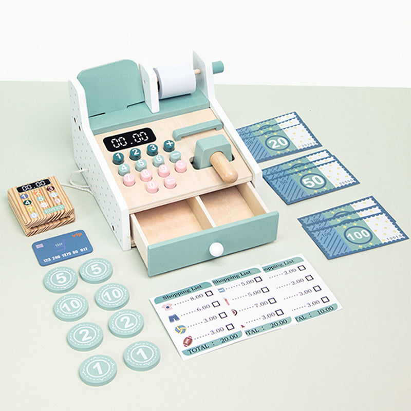 CE Certified Wooden Cash Register Set CPC Preschool Pretend Play Toys for Kids Toddlers Role Play Child Parent Interaction Game
